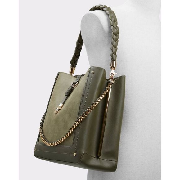 NWT~Gorgeous ALDO Nalaynaax Khaki Bucket Bag - Picture 8 of 8